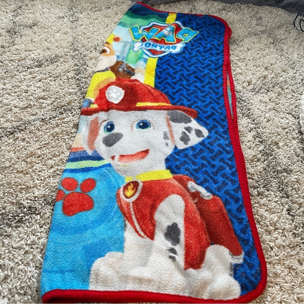 Paw Patrol Kids Fleece Throw Blanket Marshall Chase Rubble Blue Red 37x55 - Picture 5 of 9